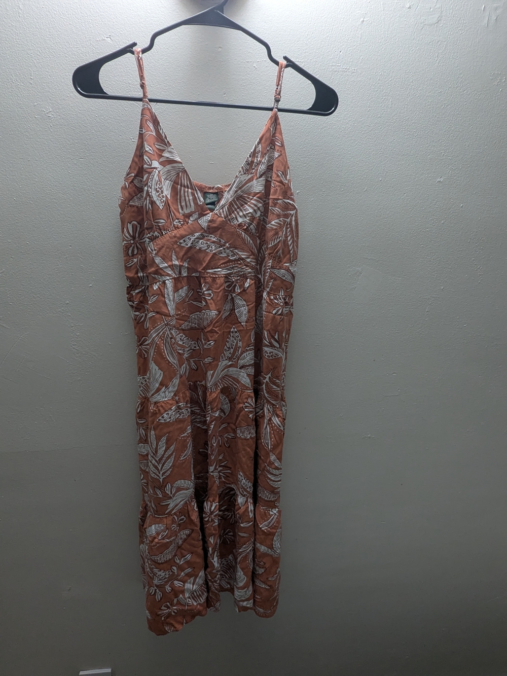 wild fable Rust Orange Tropical Print Slip Dress